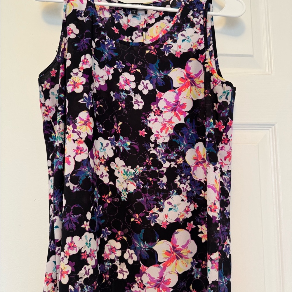 Express Floral Split Back Tank Top